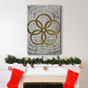 Five Golden Rings  - Gold Leaf Holiday - Gallery Wrapped Canvas