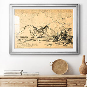 Hatched Horizon II - Modern Framed Art Print