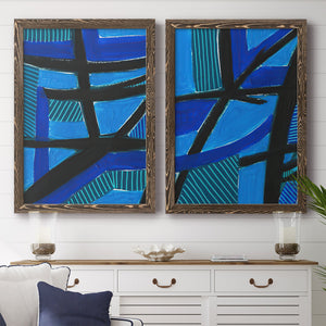 Involved Blues I - Barnwood Framed Canvas Set