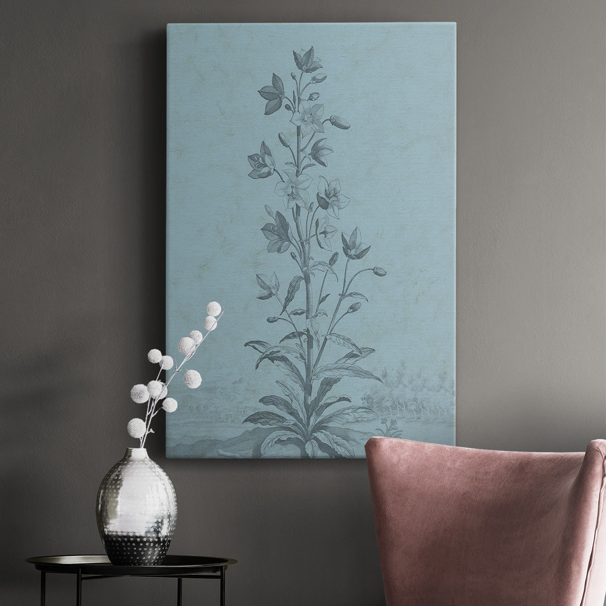Botanical on Teal II Premium Gallery Wrapped Canvas - Ready to Hang