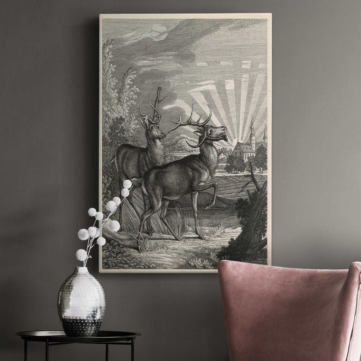 Woodland Deer V Premium Gallery Wrapped Canvas - Ready to Hang