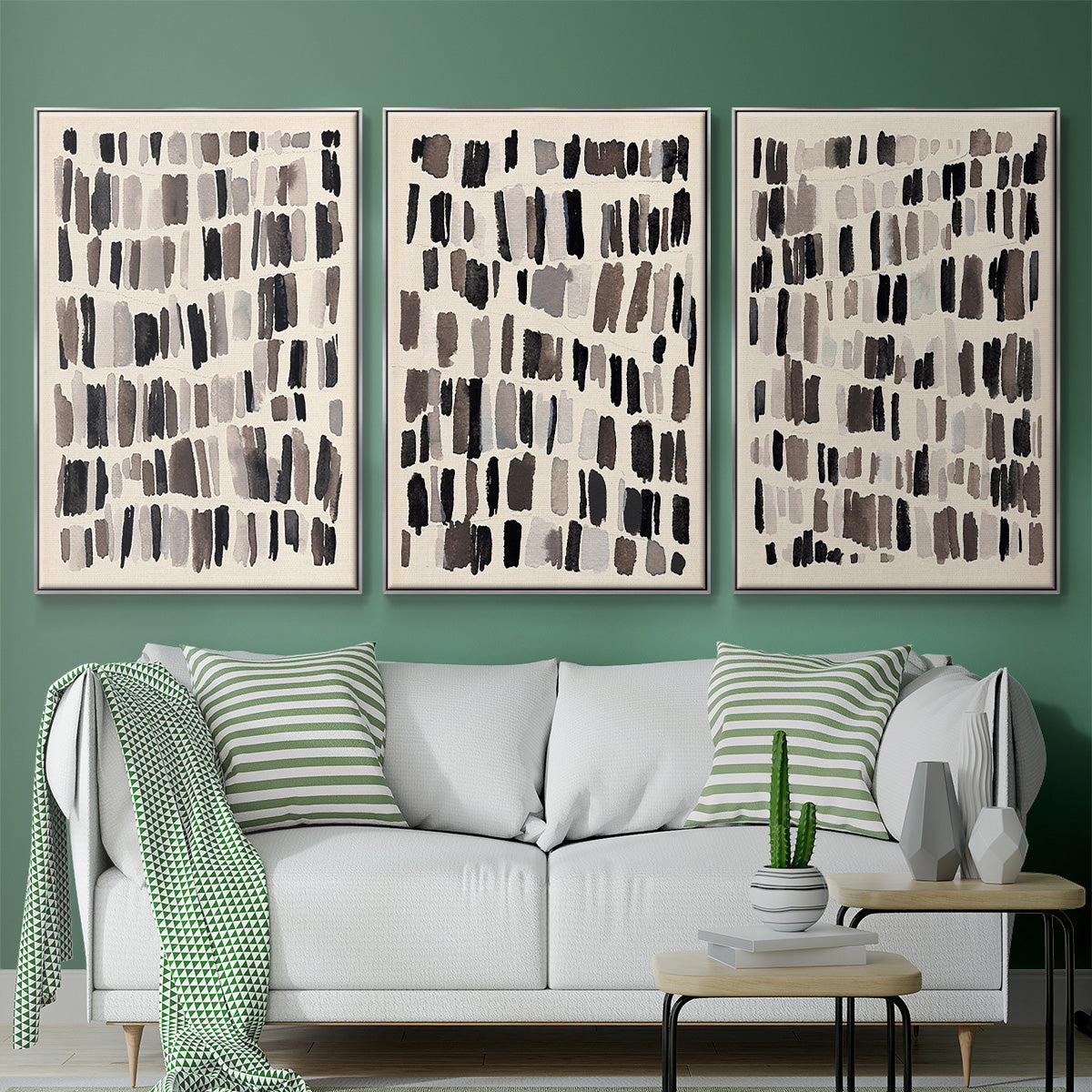 Chalk and Flint I - Framed Premium Gallery Wrapped Canvas L Frame 3 Piece Set - Ready to Hang