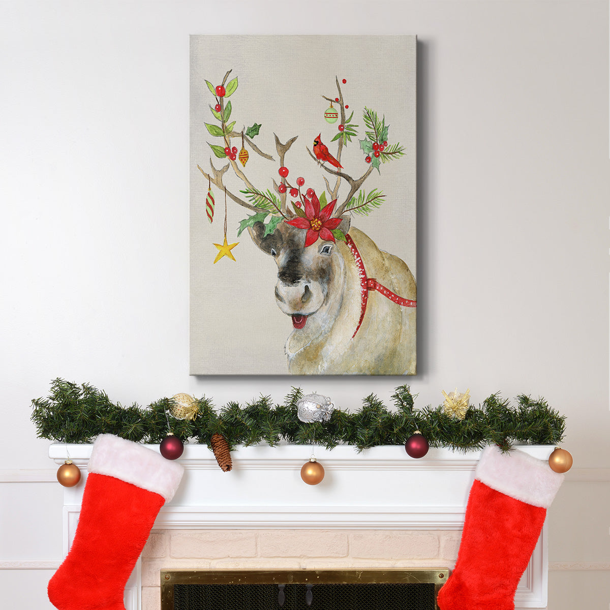 Playful Reindeer II - Gallery Wrapped Canvas