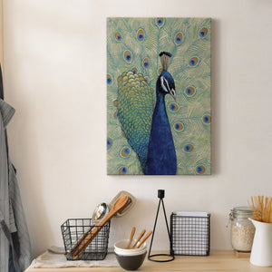 Blue Peacock I Premium Gallery Wrapped Canvas - Ready to Hang