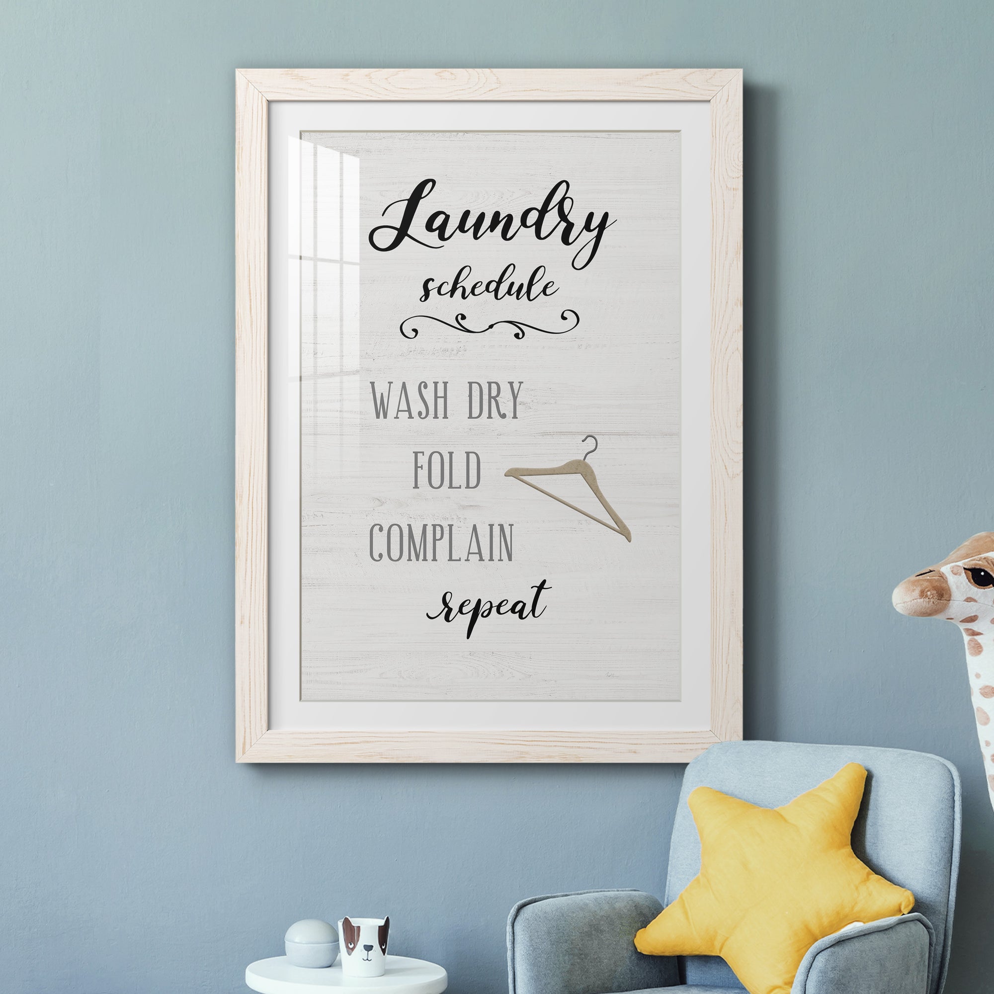 Laundry Complain - Premium Framed Print - Distressed Barnwood Frame - Ready to Hang