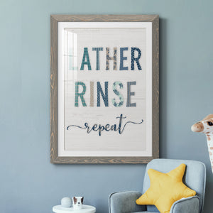 Lather Rinse Repeat - Barnwood Framed Art Print
