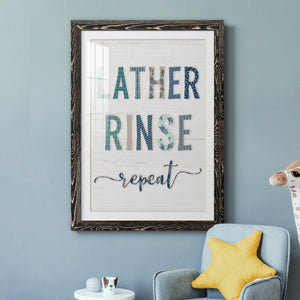 Lather Rinse Repeat - Barnwood Framed Art Print