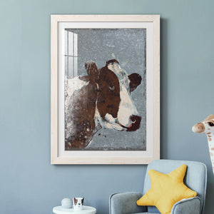 Cow On Galvanized Metal - Barnwood