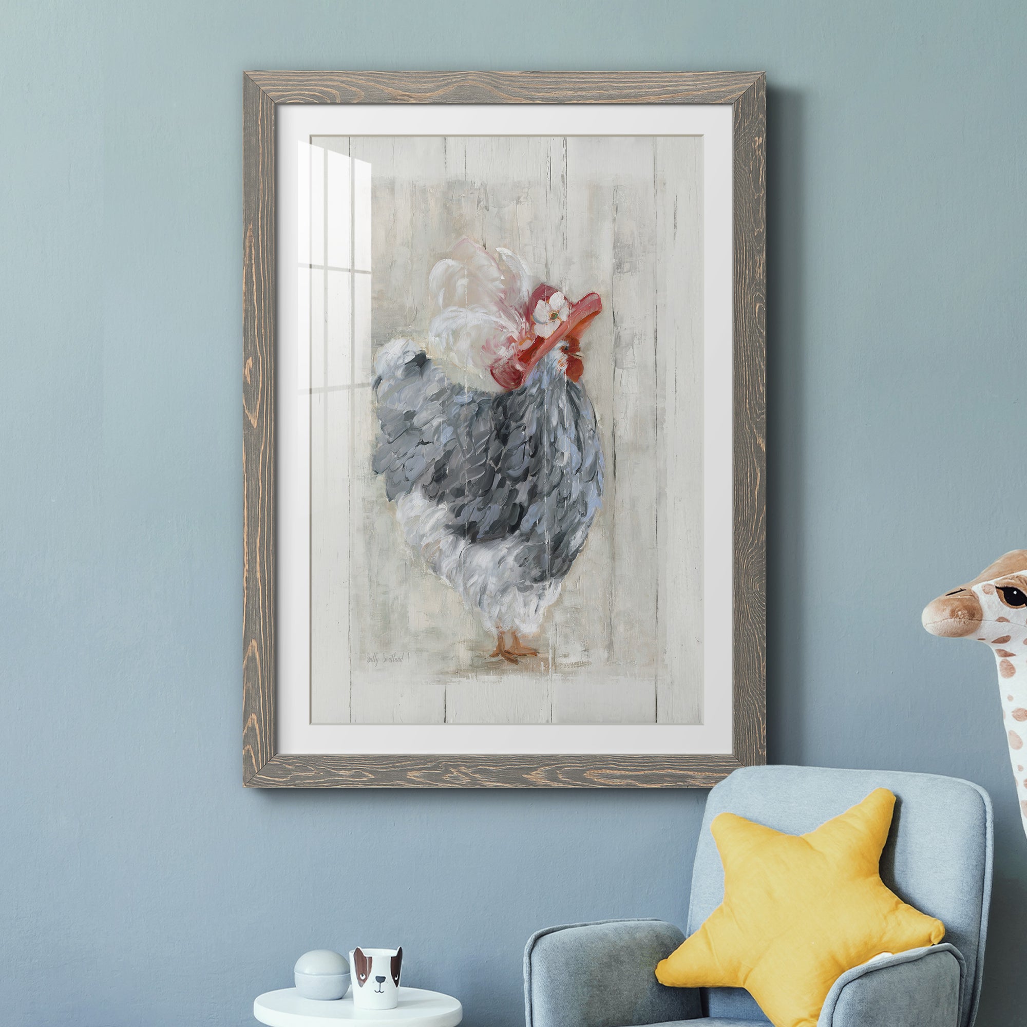 Sunday Best Hen - Barnwood Framed Art Print