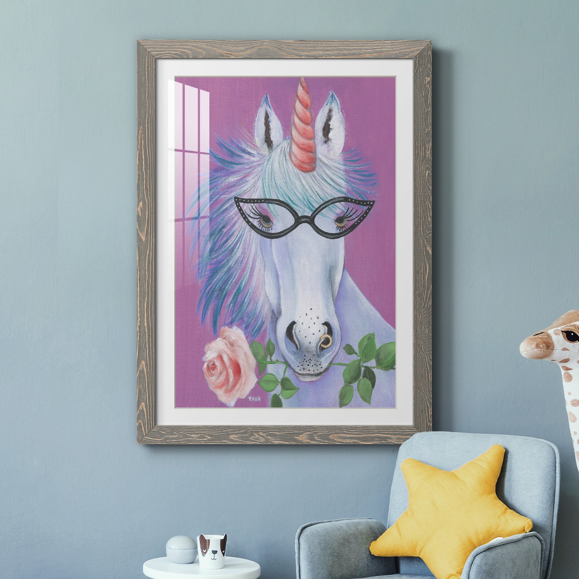 Unicorn III - Premium Framed Print - Distressed Barnwood Frame - Ready to Hang