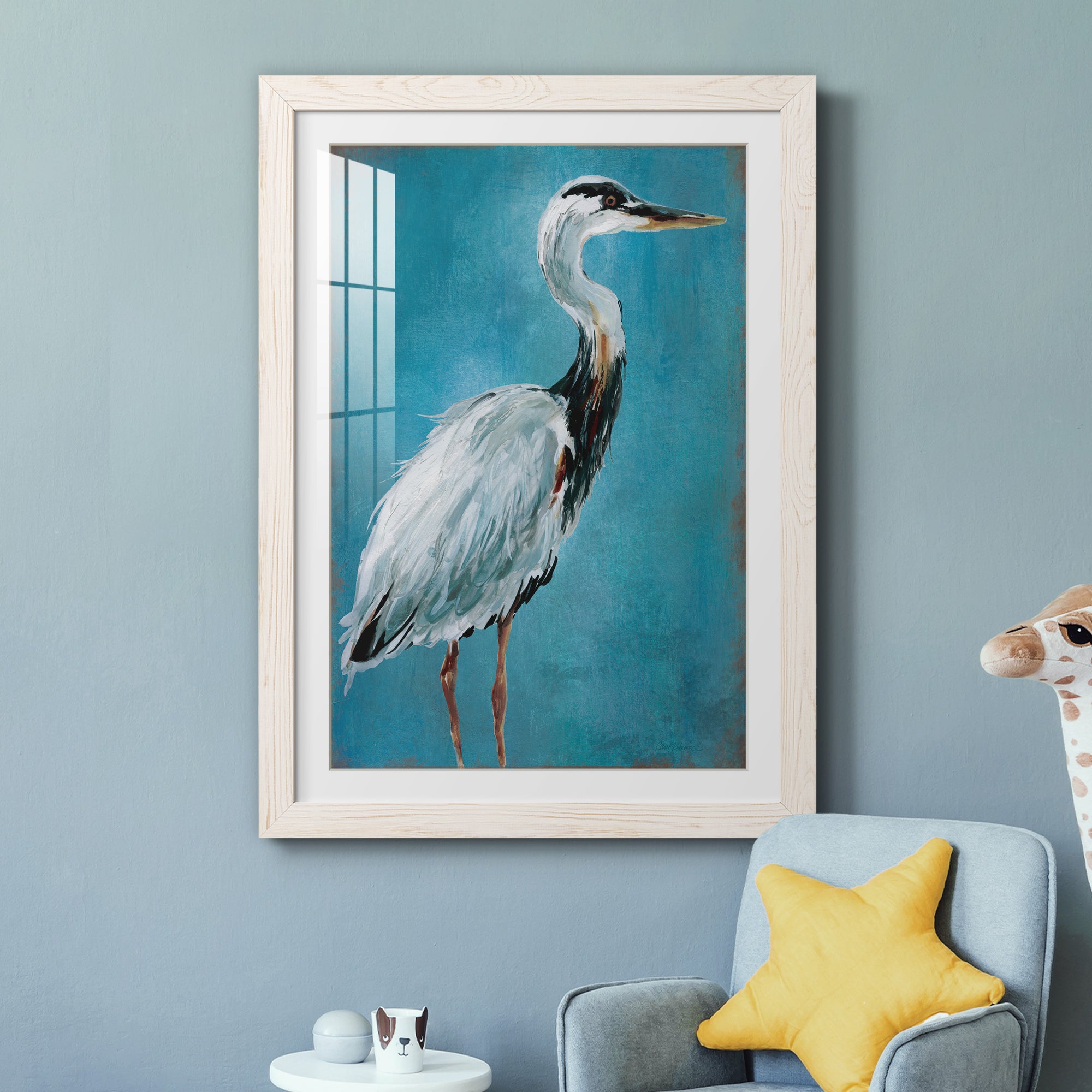 Great Blue Heron I - Premium Framed Print - Distressed Barnwood Frame - Ready to Hang