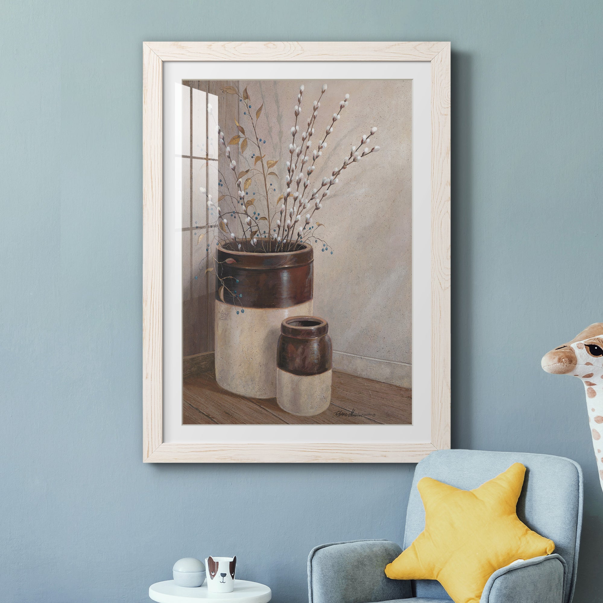 Pussywillows & Spring - Barnwood Framed Art Print