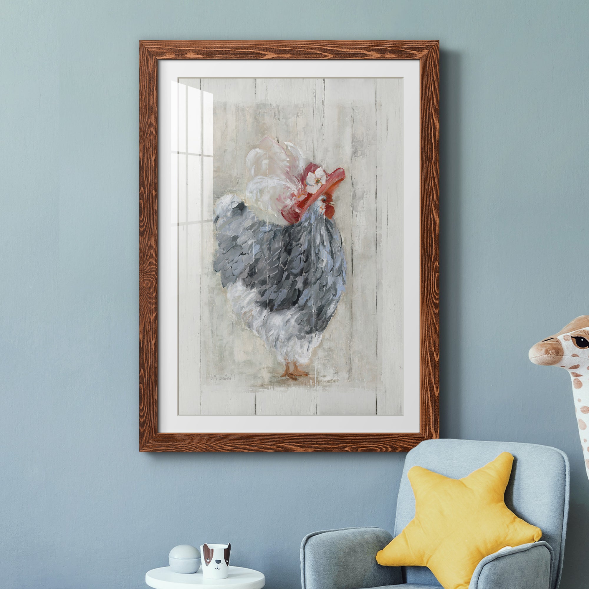 Sunday Best Hen - Barnwood Framed Art Print