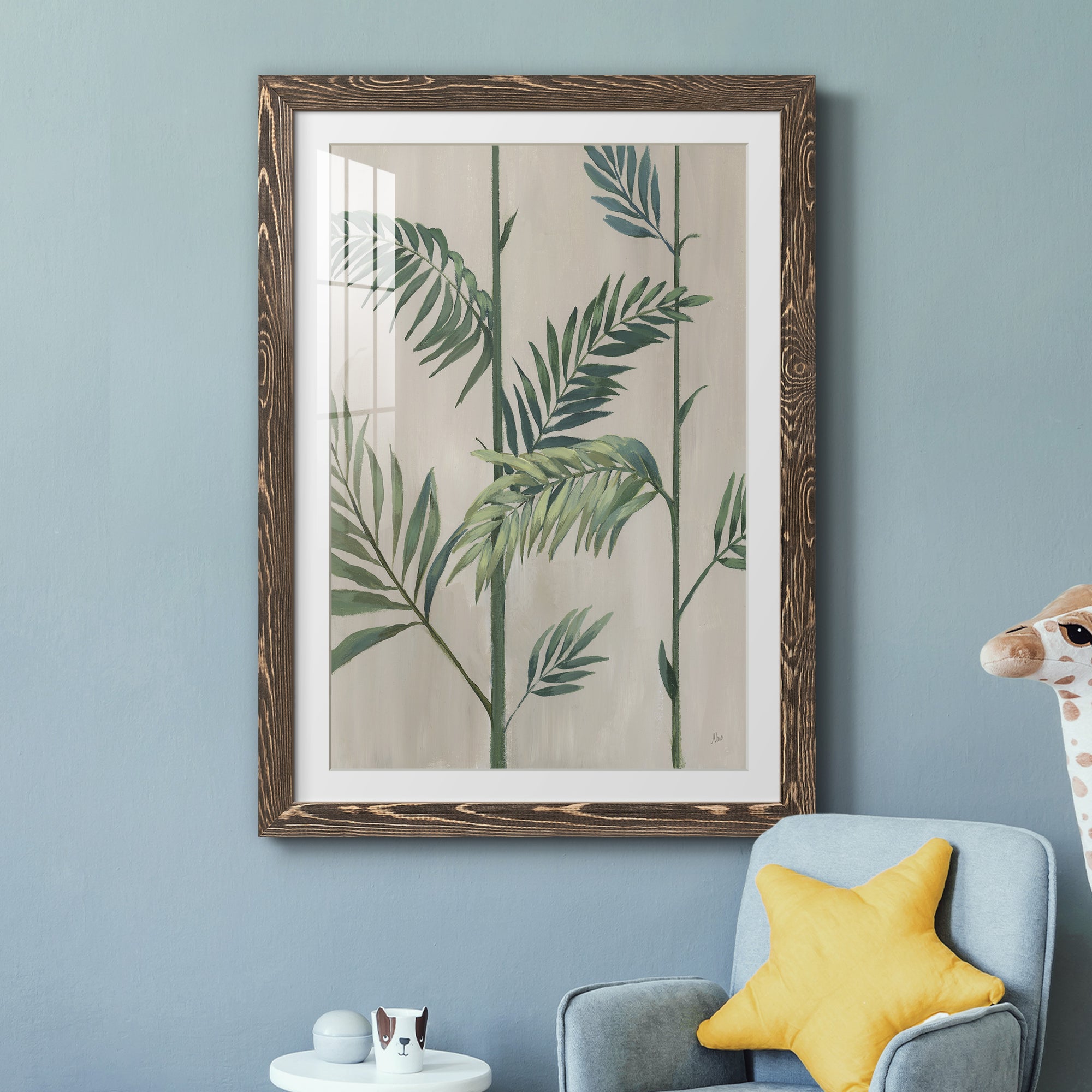 Modern Fronds II - Barnwood Framed Art Print