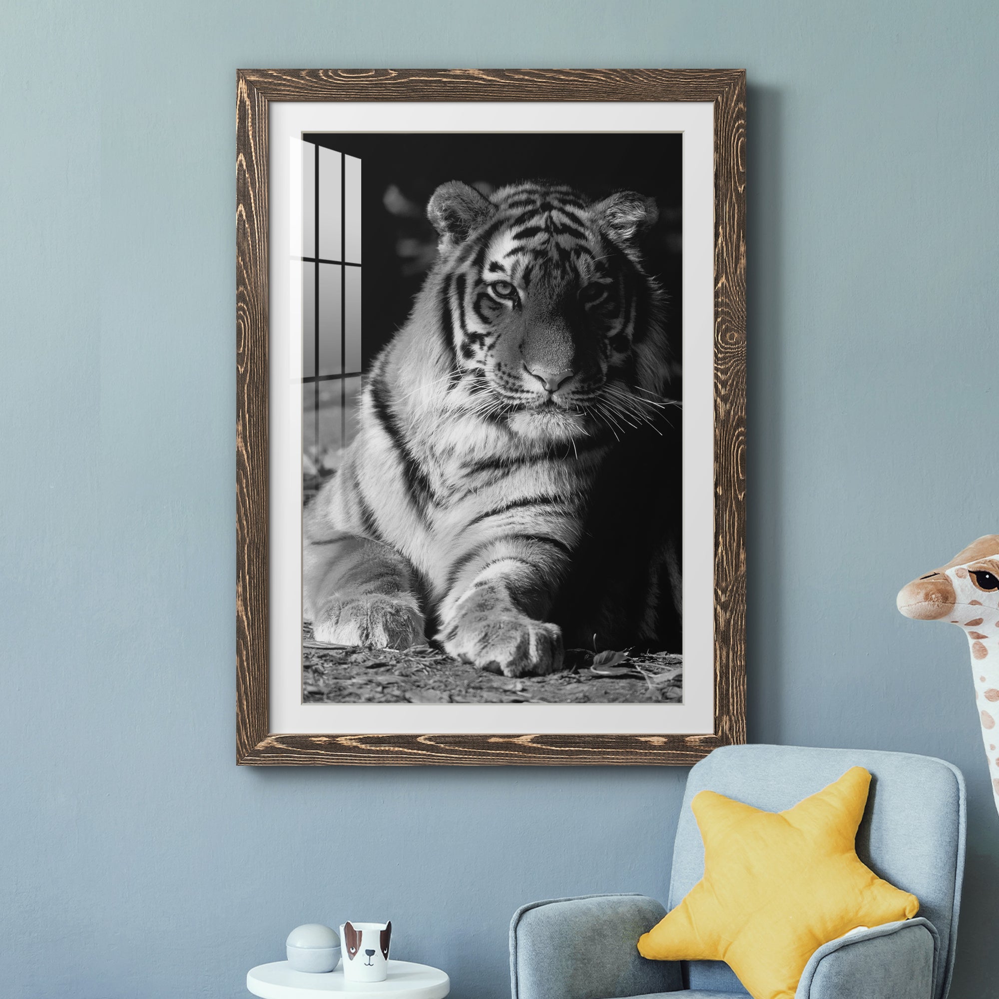 Tiger Repose - Barnwood Framed Art Print