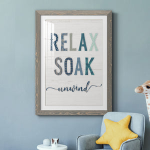 Relax Soak Unwind - Barnwood Framed Art Print