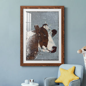 Cow On Galvanized Metal - Barnwood