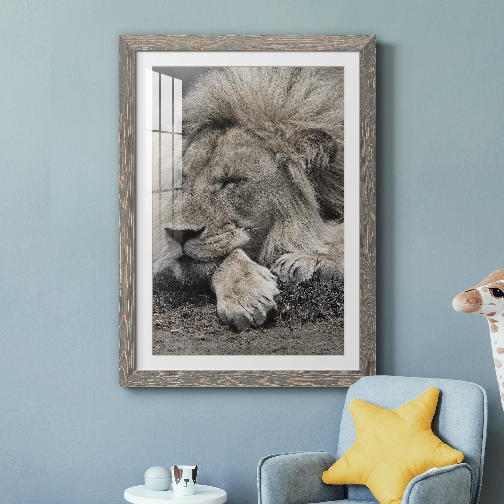 Sleepy Afternoon in Masai Mara - Barnwood Framed Art Print
