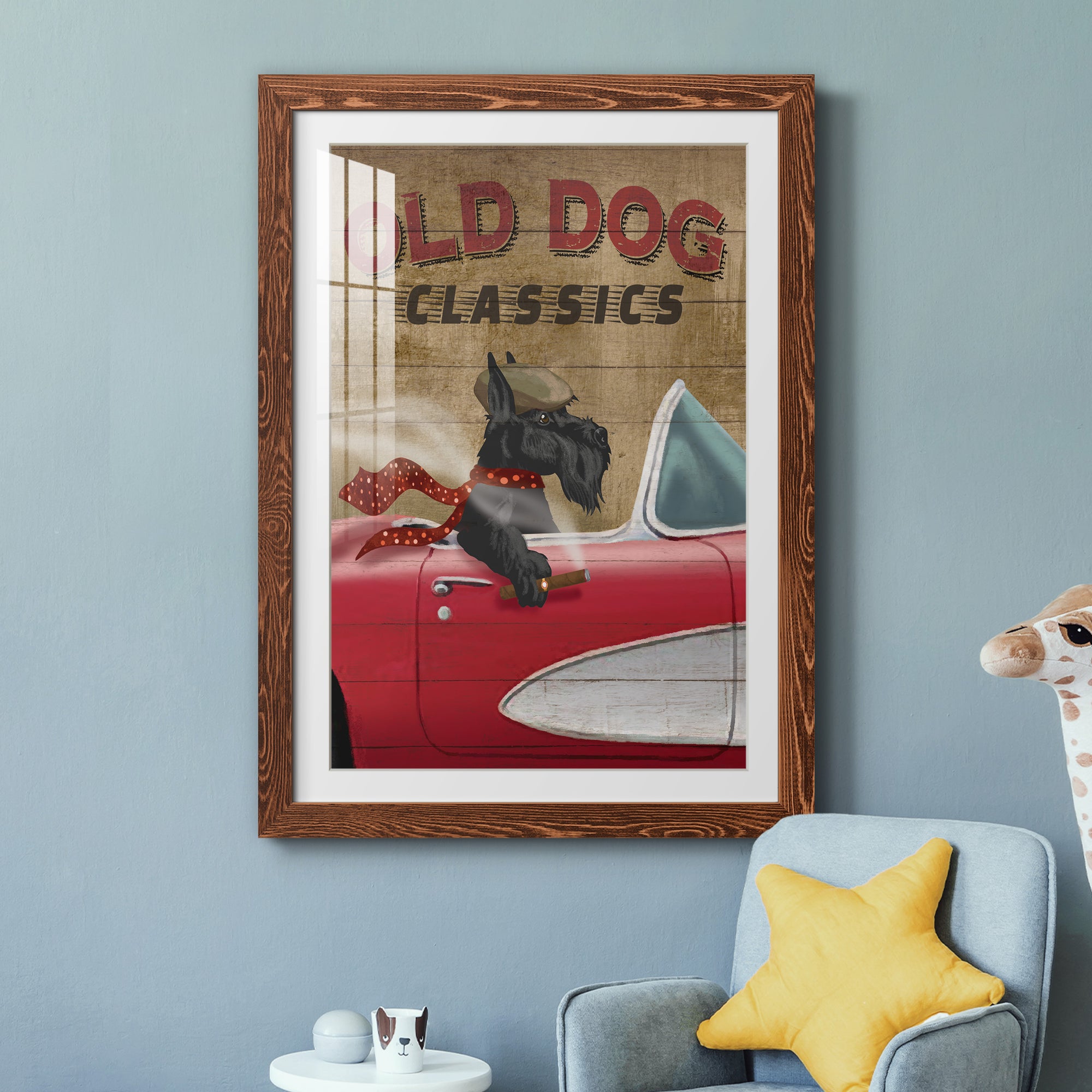 Old Dog Classics - Premium Framed Print - Distressed Barnwood Frame - Ready to Hang