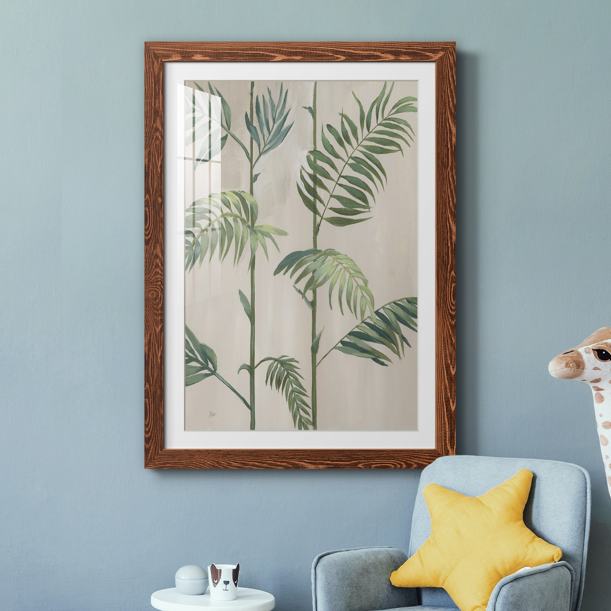 Modern Fronds I - Barnwood Framed Art Print