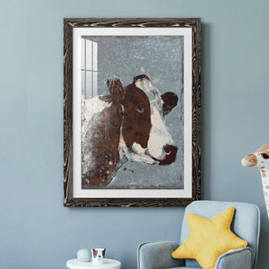 Cow On Galvanized Metal - Barnwood