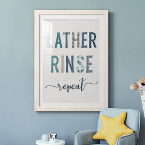 Lather Rinse Repeat - Barnwood Framed Art Print