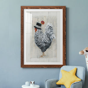 Sunday Best Rooster - Barnwood Framed Art Print