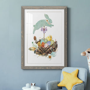 Bunny Hop - Barnwood Framed Art Print