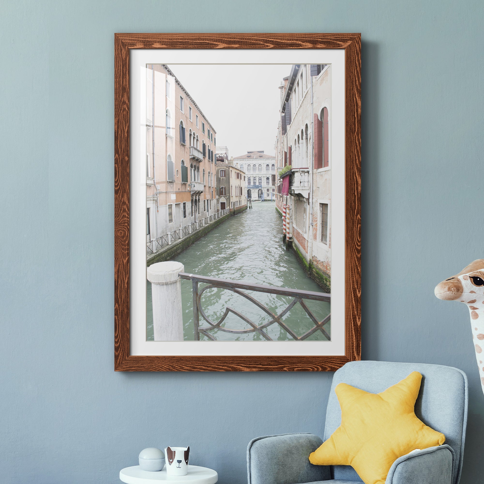 Venice Canal I - Premium Framed Print - Distressed Barnwood Frame - Ready to Hang