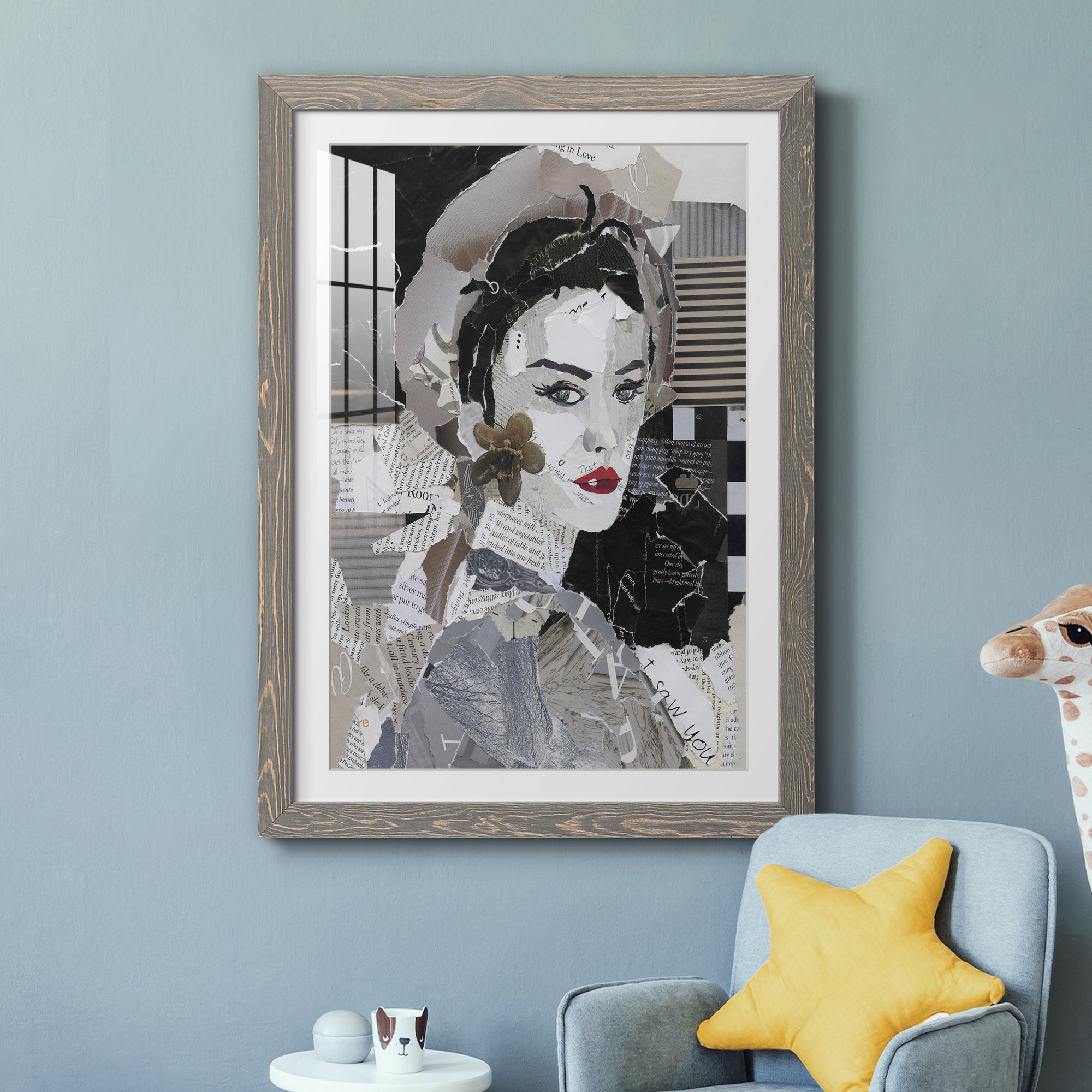 Runway Pause - Barnwood Framed Art Print