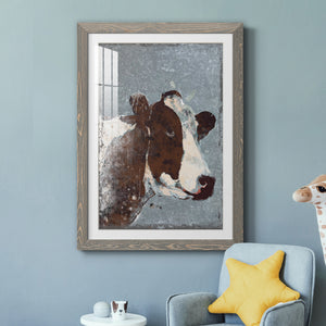 Cow On Galvanized Metal - Barnwood