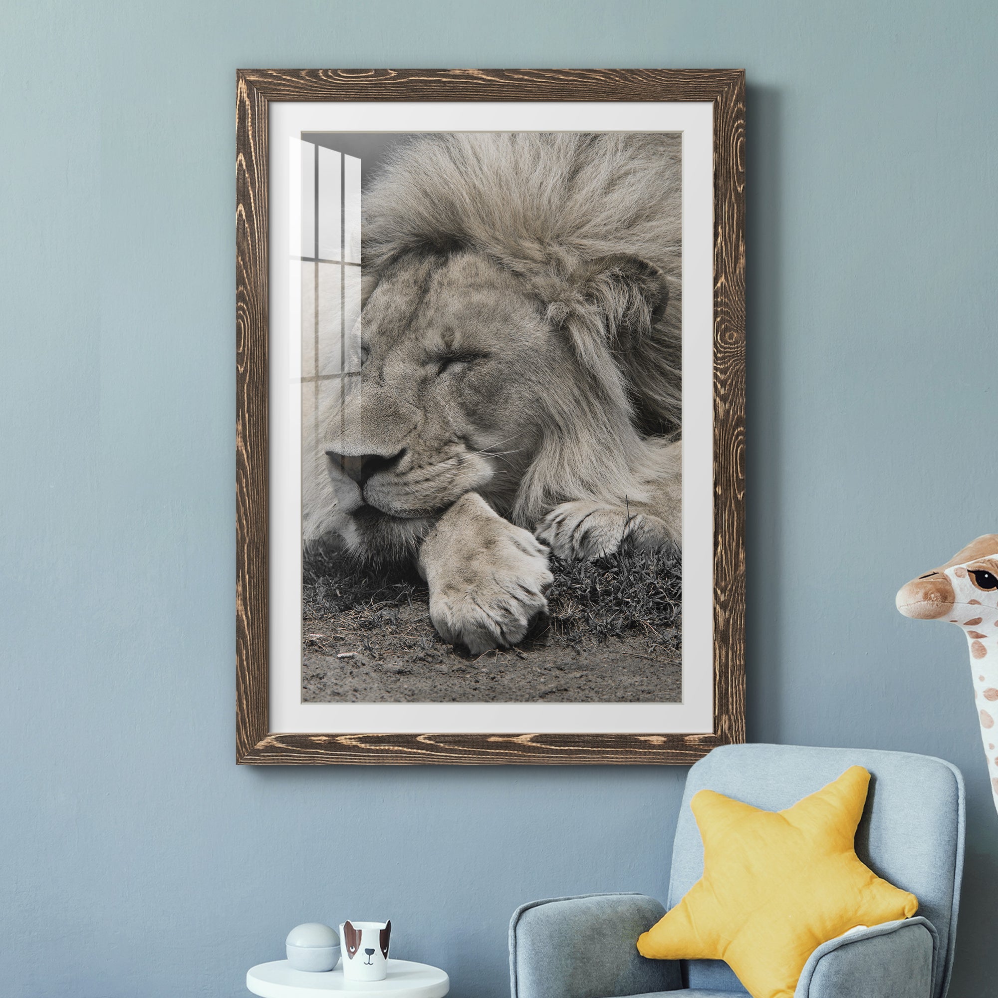 Sleepy Afternoon in Masai Mara - Barnwood Framed Art Print