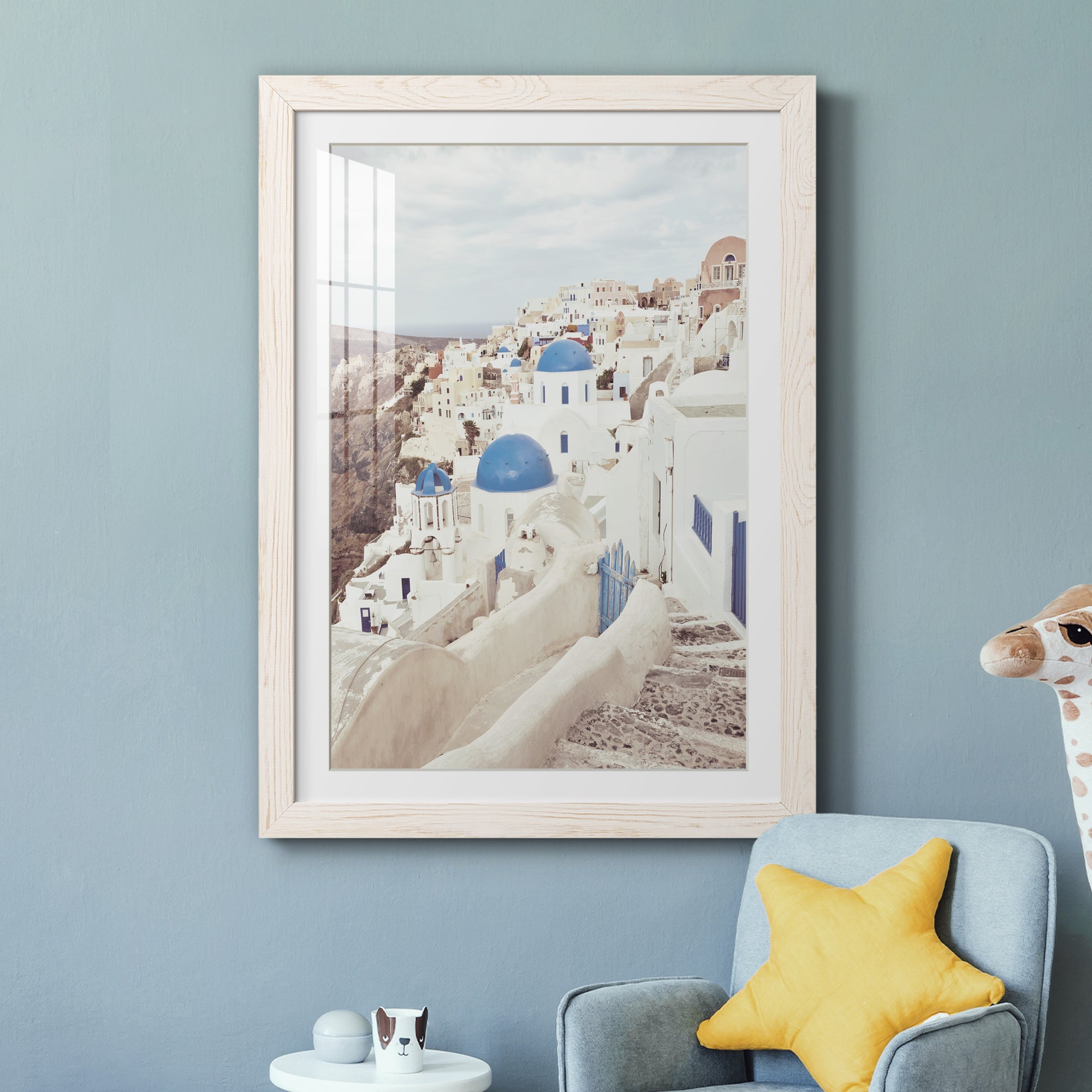 Santorini - Premium Framed Print - Distressed Barnwood Frame - Ready to Hang