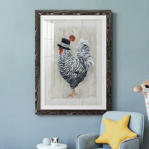 Sunday Best Rooster - Barnwood Framed Art Print
