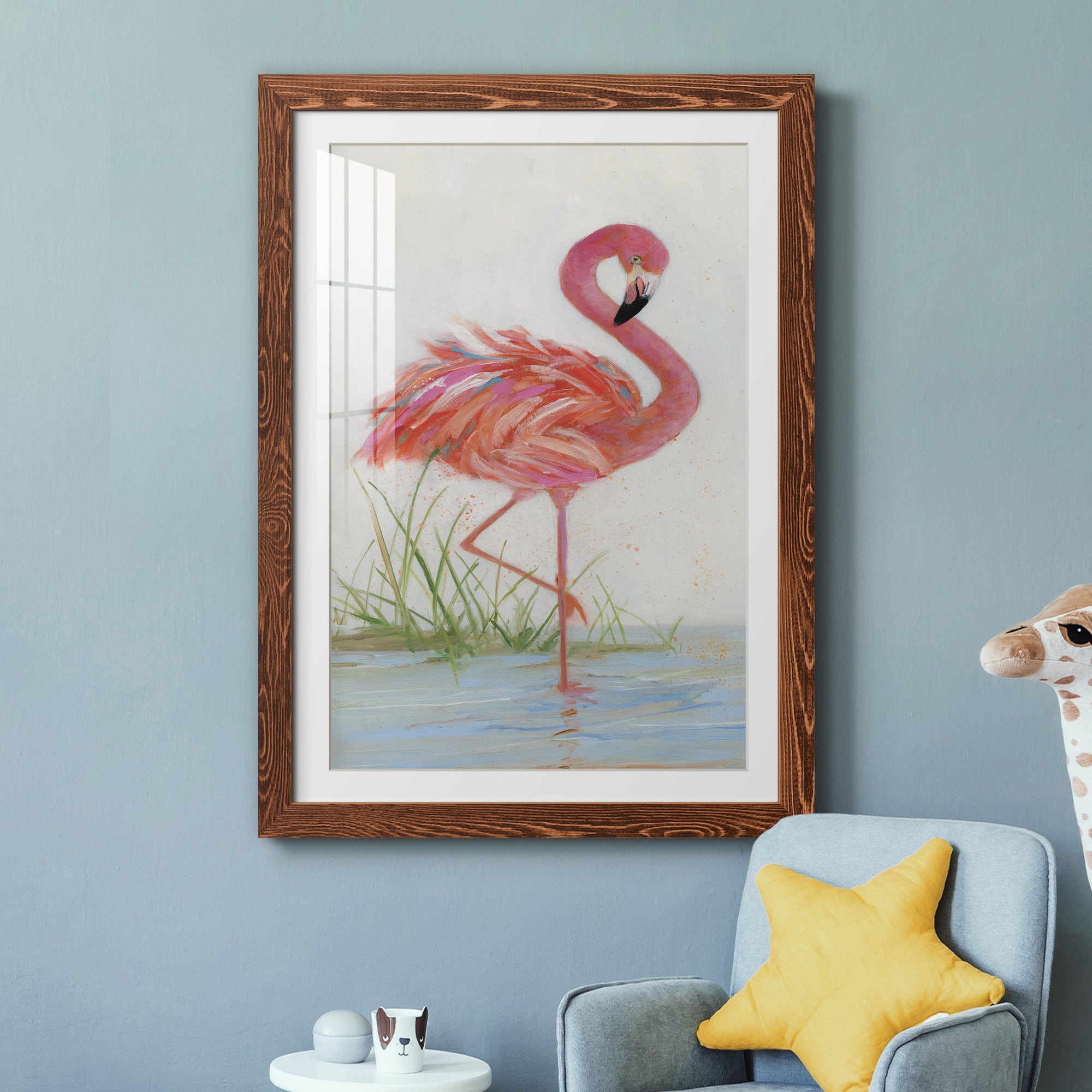 Flamingo I - Barnwood Framed Art Print