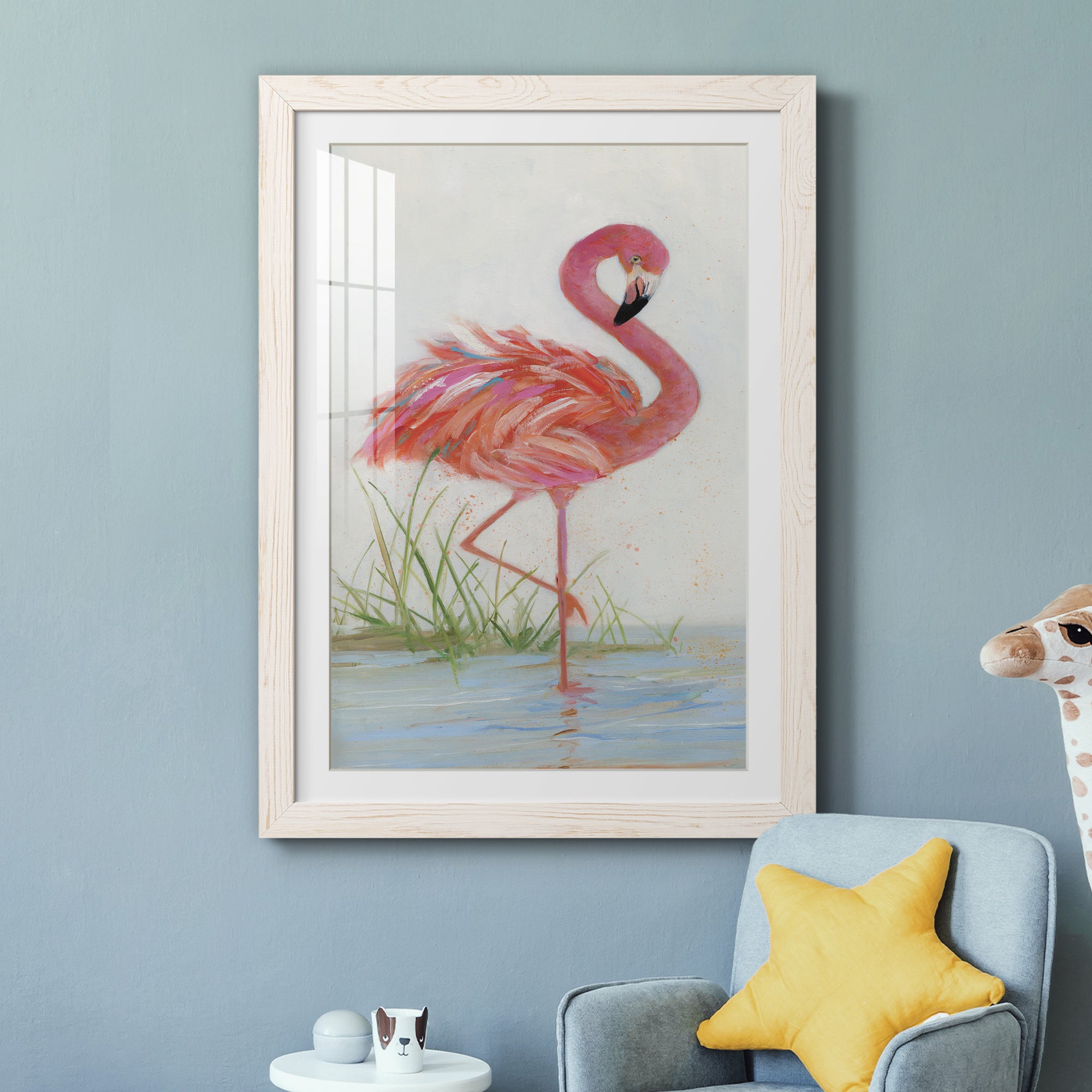 Flamingo I - Barnwood Framed Art Print