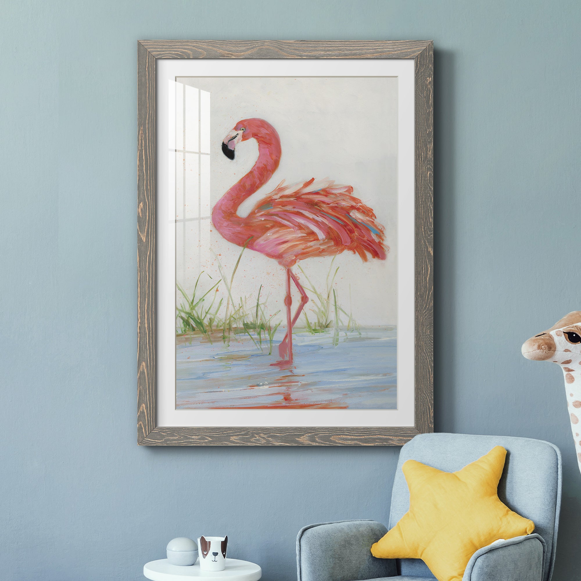 Flamingo II - Barnwood Framed Art Print