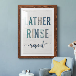 Lather Rinse Repeat - Barnwood Framed Art Print
