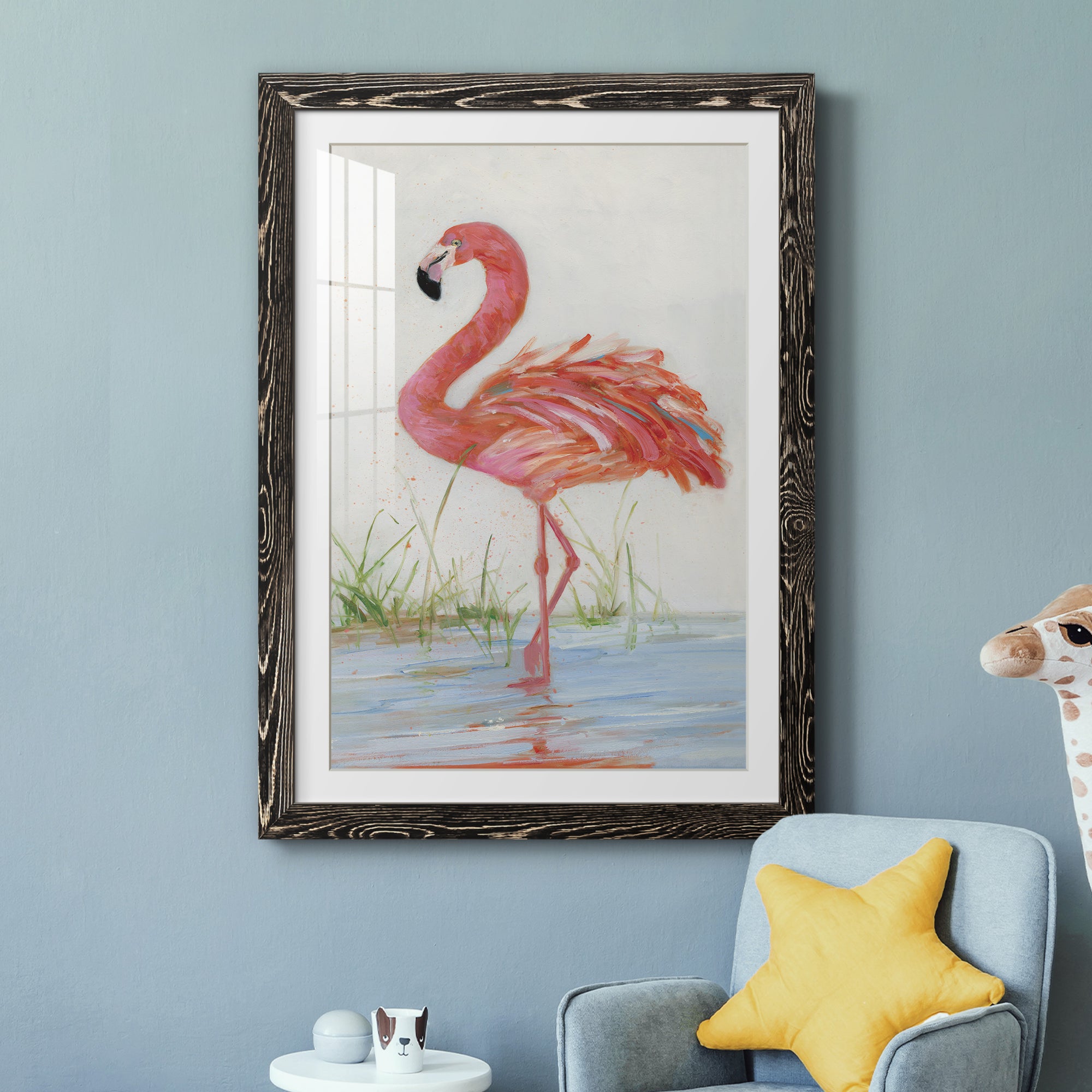 Flamingo II - Barnwood Framed Art Print