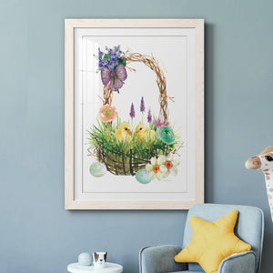 Spring Chick Basket - Barnwood Framed Art Print