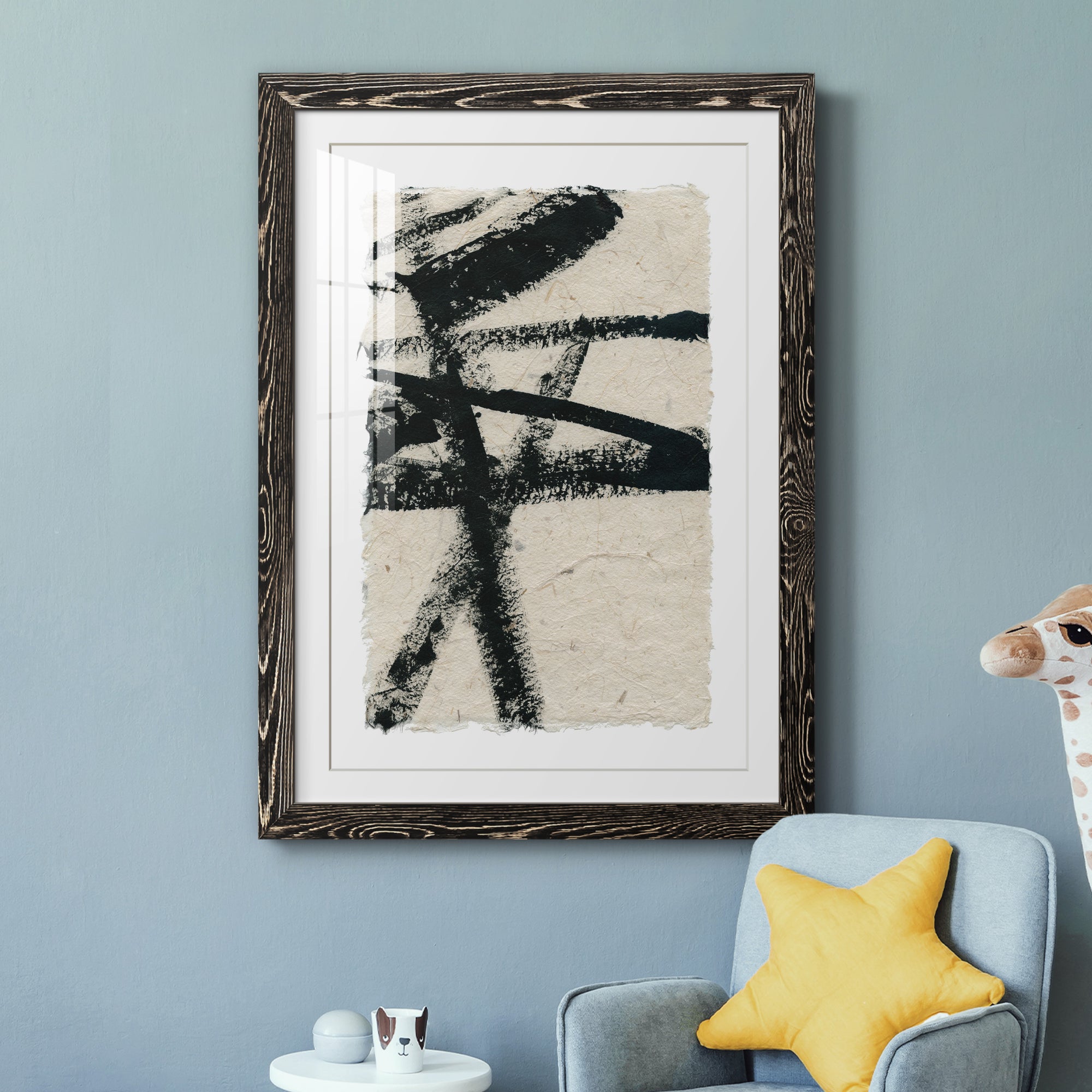 Lines Crossed III - Premium Framed Print - Distressed Barnwood Frame - Ready to Hang