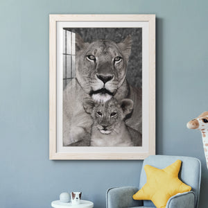 Lioness and Cub - Barnwood Framed Art Print