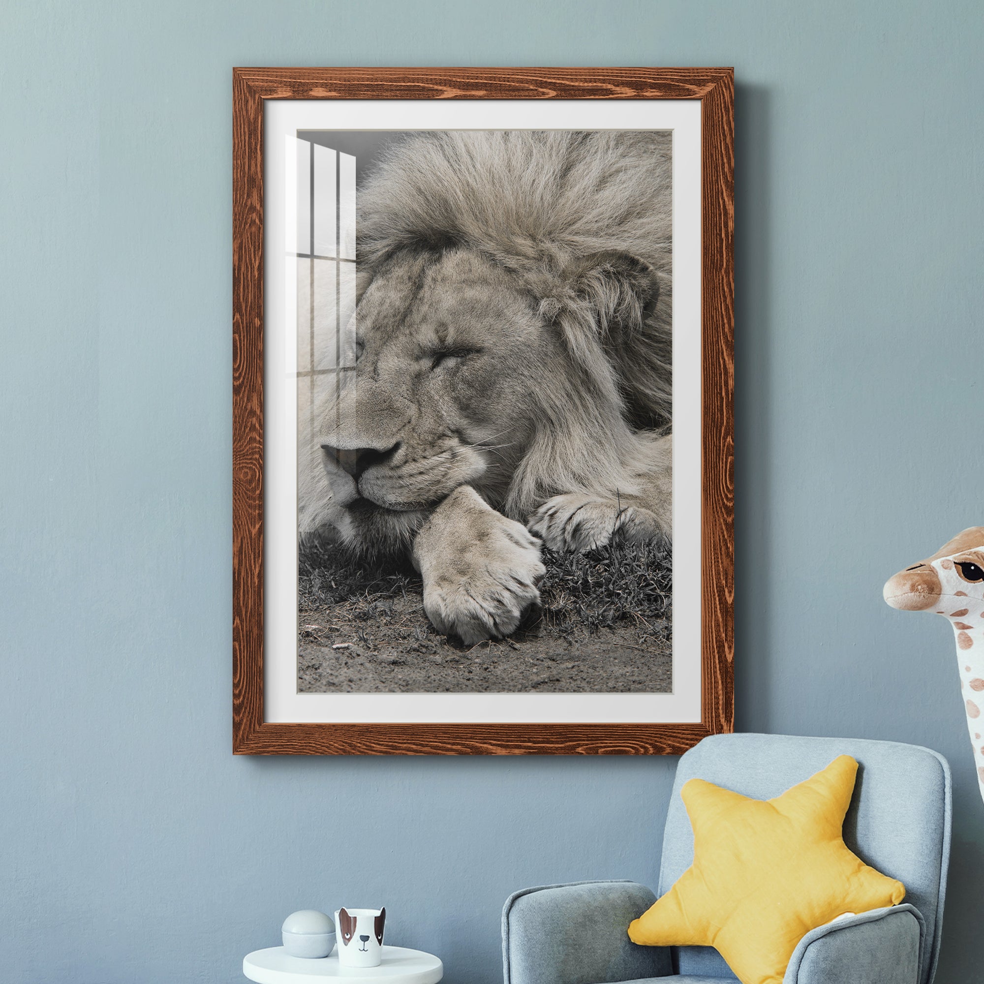 Sleepy Afternoon in Masai Mara - Barnwood Framed Art Print