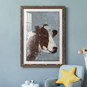 Cow On Galvanized Metal - Barnwood