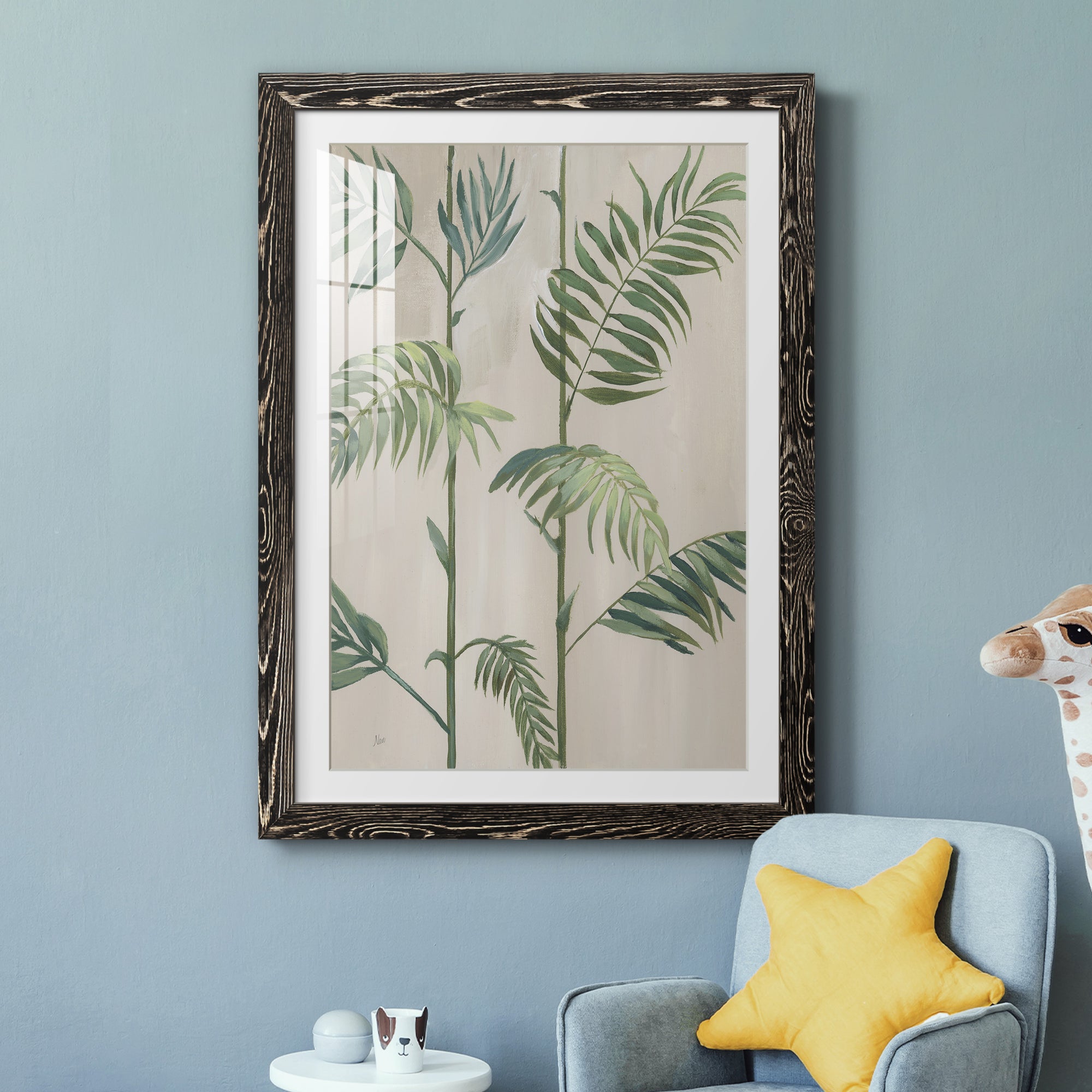 Modern Fronds I - Barnwood Framed Art Print