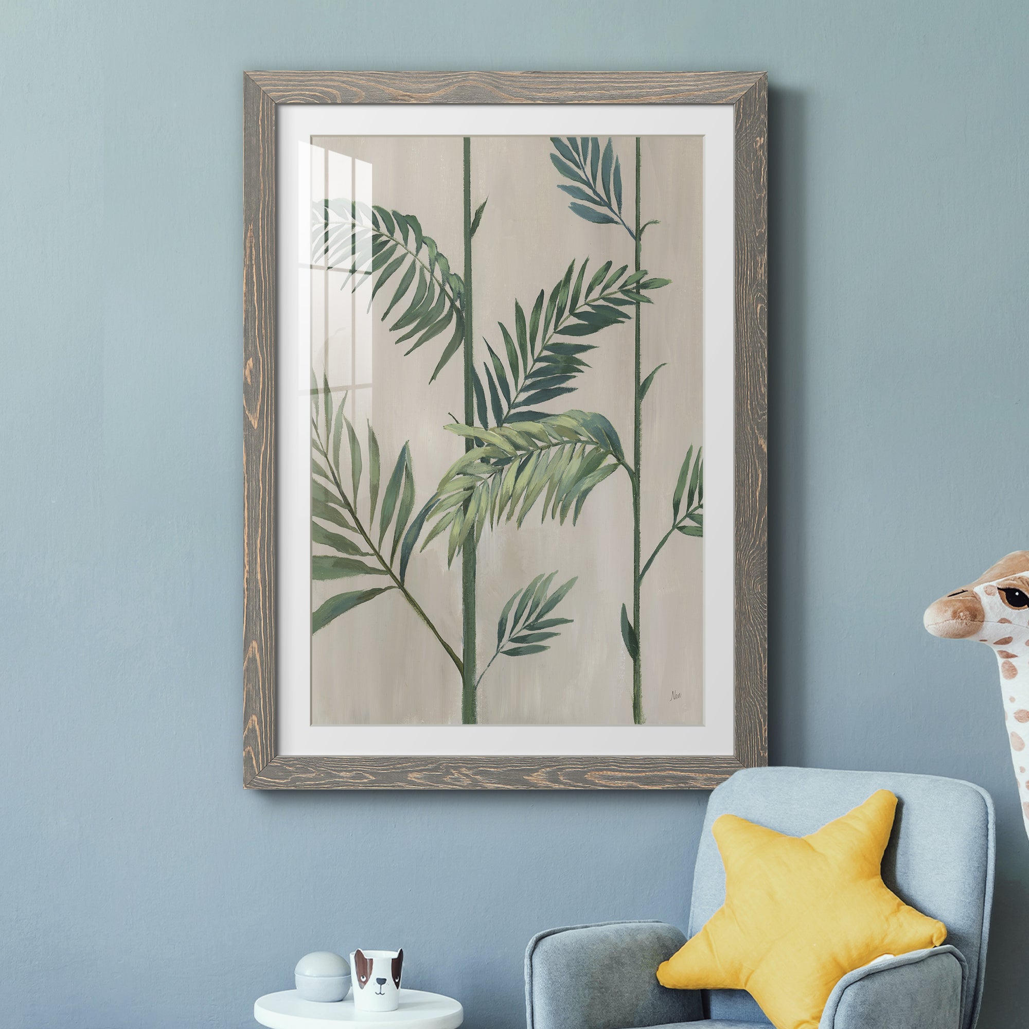 Modern Fronds II - Barnwood Framed Art Print