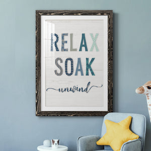 Relax Soak Unwind - Barnwood Framed Art Print