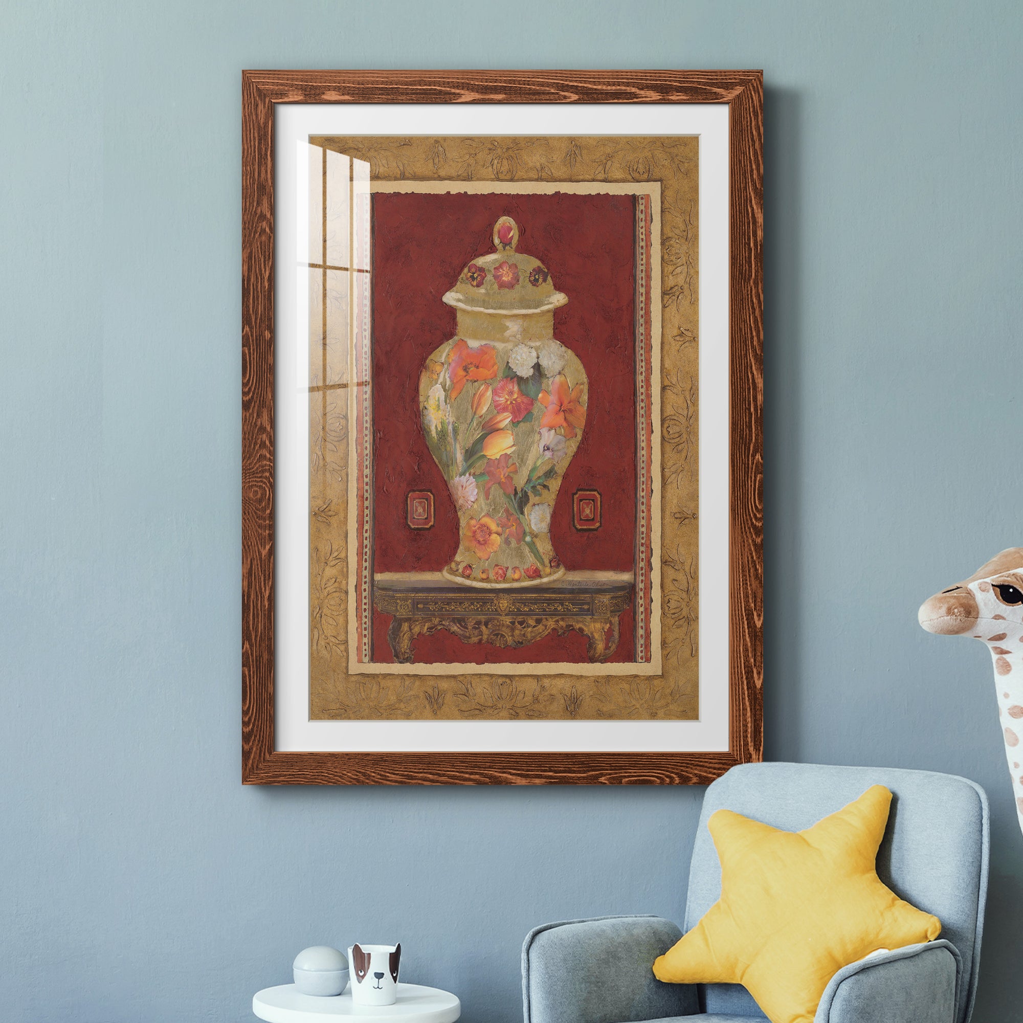 Romantic Urn II - Barnwood Framed Art Print