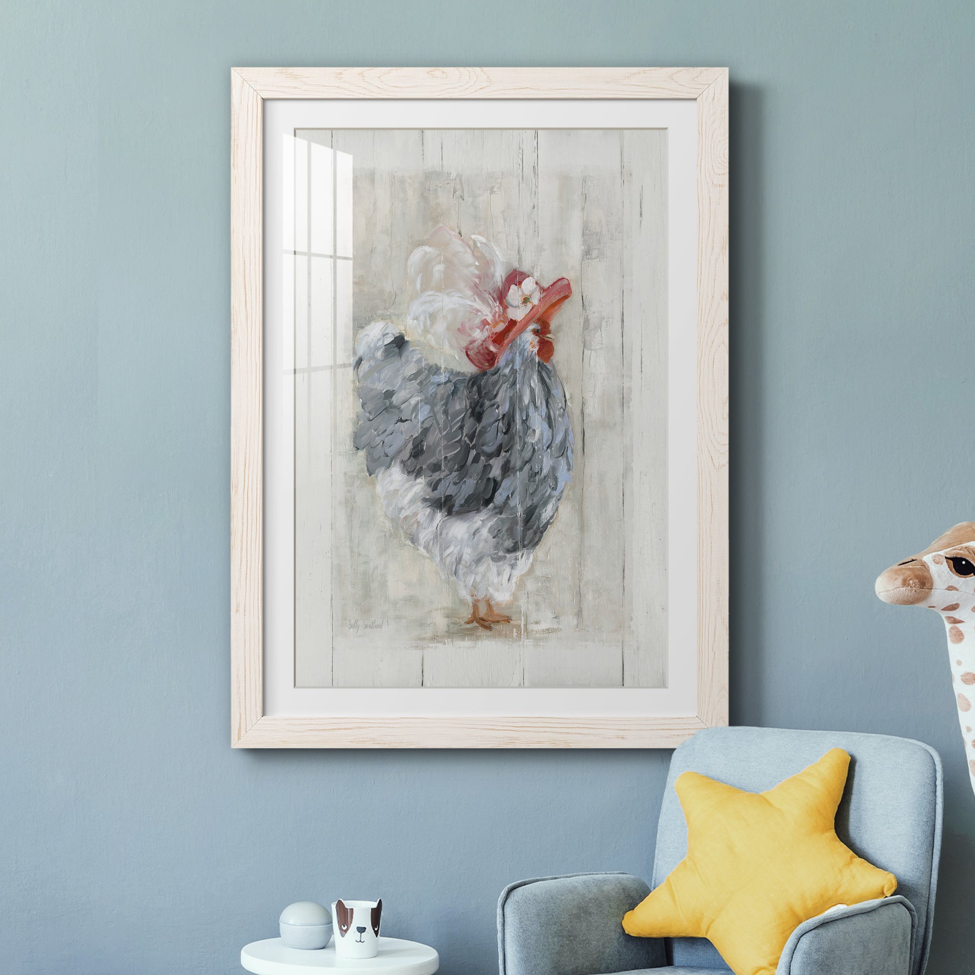 Sunday Best Hen - Barnwood Framed Art Print