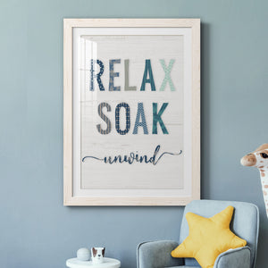 Relax Soak Unwind - Barnwood Framed Art Print